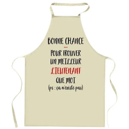 Planetee Tablier De Cuisine Lieutenant Ca N'existe Pas | Cadeau Original Humour Pour Cuisinier Et Cuisinière Vêtement Blouse