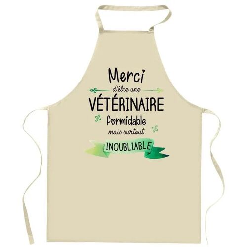Planetee Tablier De Cuisine Vétérinaire Merci Inoubliable Femme | Cadeau Original Humour Pour Cuisinière Vêtement Blouse
