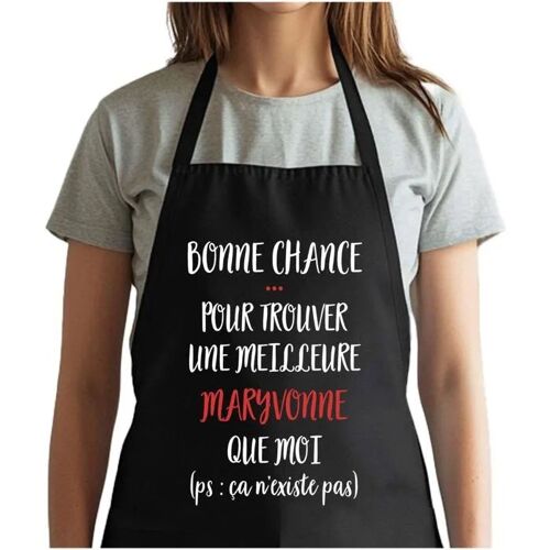 Planetee Tablier Noir Maryvonne Ça N'existe Pas Femme| Vêtement Blouse De Protection Pour Cuisine Barbecue, Jardinage, Tâches