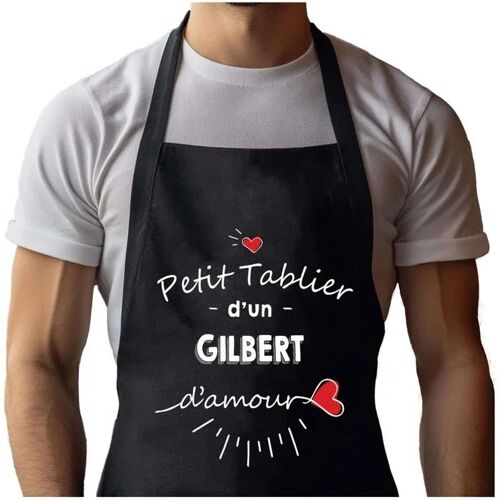 Planetee Tablier Noir Gilbert D'amour| Vêtement Blouse De Protection Pour Cuisine Barbecue, Jardinage, Tâches Ménagères