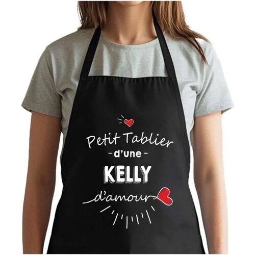 Planetee Tablier Noir Kelly D'amour| Vêtement Blouse De Protection Pour Cuisine Barbecue, Jardinage, Tâches Ménagères