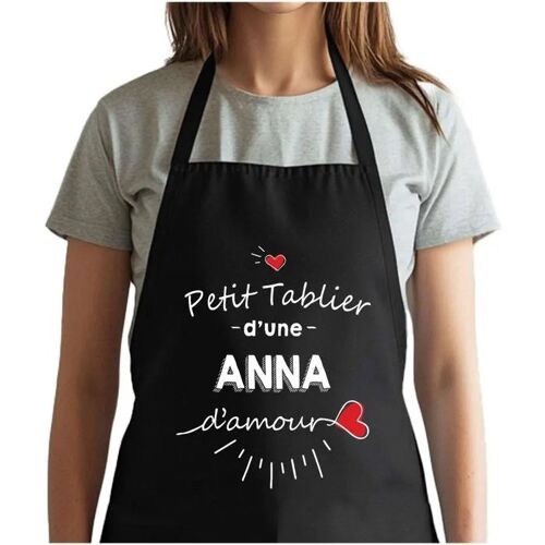 Planetee Tablier Noir Anna D'amour| Vêtement Blouse De Protection Pour Cuisine Barbecue, Jardinage, Tâches Ménagères
