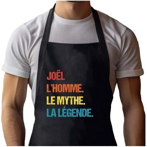 Planetee Tablier Noir Joël Mythe Légende Vintage| Vêtement Blouse De Protection Pour Cuisine Barbecue, Jardinage, Tâches Ménagères