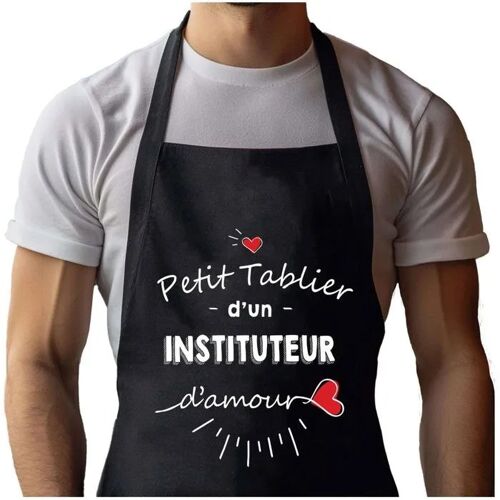 Planetee Tablier Noir Instituteur D'amour| Vêtement Blouse De Protection Pour Cuisine Barbecue, Jardinage, Tâches Ménagères