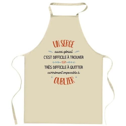Planetee Tablier de cuisine Un Serge aussi génial | Cadeau Original Humour pour Cuisinier Vêtement Blouse de protection Barbecue