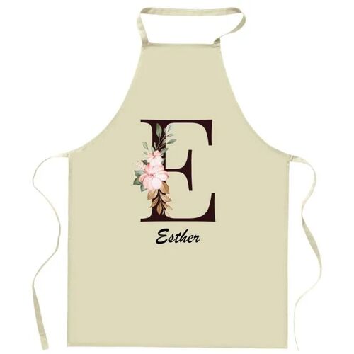 Planetee Tablier De Cuisine Esther Lettre | Cadeau Femme Pour Cuisinière Vêtement Blouse De Protection Barbecue Jardinage Tablier