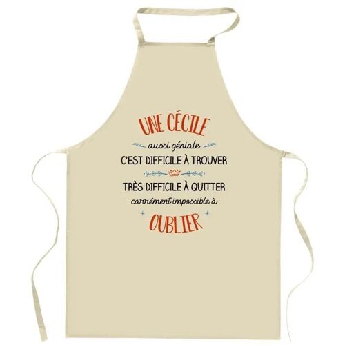 Planetee Tablier De Cuisine Une Cécile Aussi Géniale | Cadeau Original Humour Pour Cuisinière Vêtement Blouse De Protection Barbecue