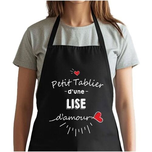 Planetee Tablier Noir Lisa D'amour| Vêtement Blouse De Protection Pour Cuisine Barbecue, Jardinage, Tâches Ménagères