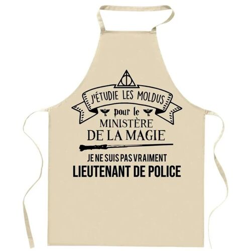 Planetee Tablier De Cuisine Lieutenant De Police Ministère De La Magie | Cadeau Original Humour Pour Cuisinier Vêtement Blouse