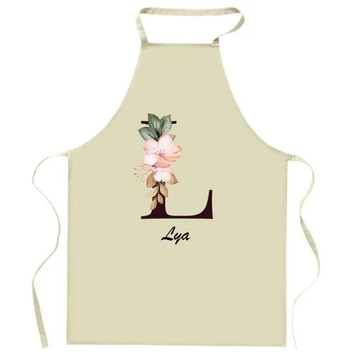 Planetee Tablier De Cuisine Lya Lettre | Cadeau Femme Pour Cuisinière Vêtement Blouse De Protection Barbecue Jardinage Tablier