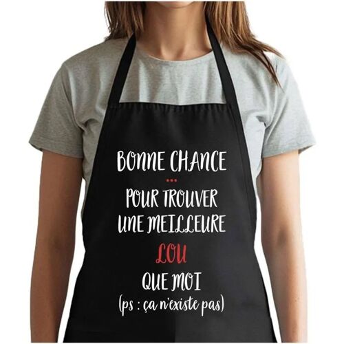 Planetee Tablier Noir Lou Ça N'existe Pas Femme| Vêtement Blouse De Protection Pour Cuisine Barbecue, Jardinage, Tâches Ménagères