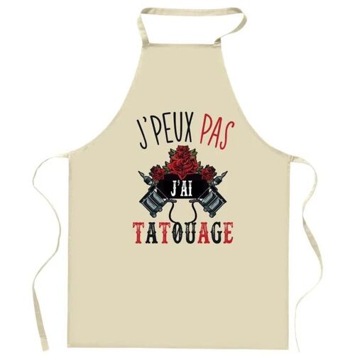 Planetee Tablier De Cuisine Tatouage J'peux Pas | Cadeau Original Pour Passionnés Vêtement Blouse De Protection Barbecue Jardinage