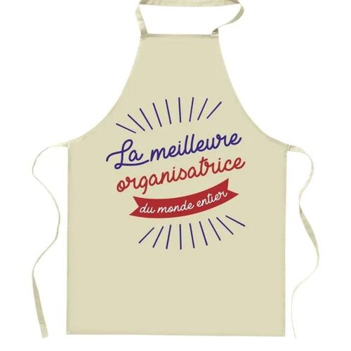 Planetee Tablier De Cuisine Organisatrice Meilleure Du Monde Entier | Cadeau Original Humour Pour Cuisinière Vêtement Blouse