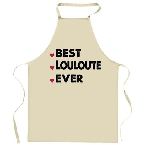 Planetee Tablier De Cuisine Louloute Best Ever | Cadeau Original Humour Pour Cuisinière Vêtement Blouse De Protection Barbecue