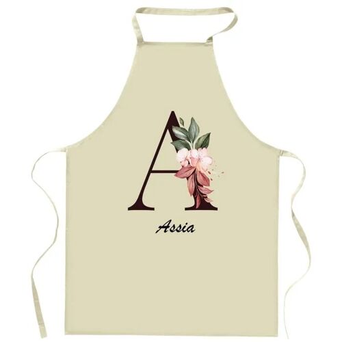 Planetee Tablier De Cuisine Assia Lettre | Cadeau Femme Pour Cuisinière Vêtement Blouse De Protection Barbecue Jardinage Tablier