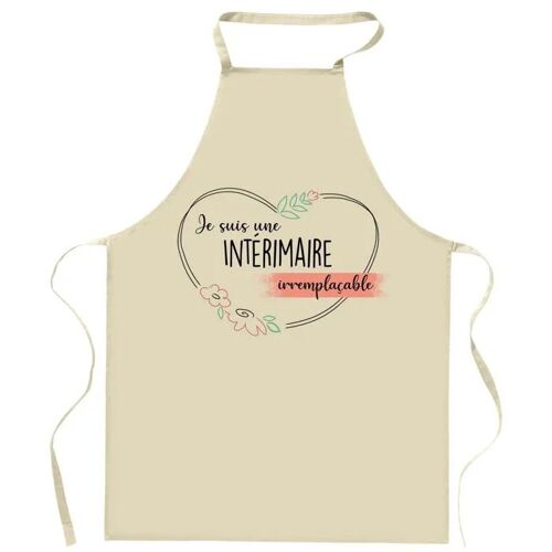 Planetee Tablier De Cuisine Intérimaire Irremplaçable | Cadeau Original Humour Pour Cuisinière Vêtement Blouse De Protection