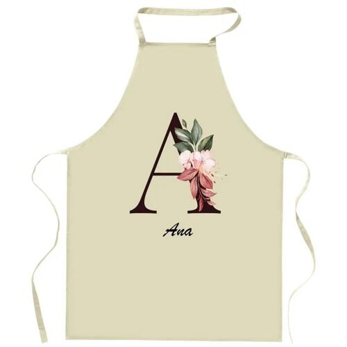 Planetee Tablier De Cuisine Ana Lettre | Cadeau Femme Pour Cuisinière Vêtement Blouse De Protection Barbecue Jardinage Tablier