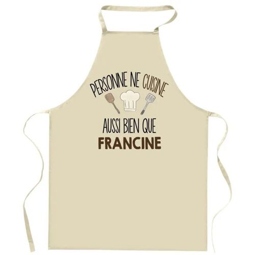 Planetee Tablier Personne Ne Cuisine Aussi Bien Que Francine | Cadeau Original Prénom Pour Cuisinière | Vêtement Blouse Protection