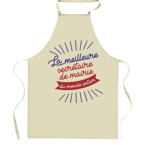 Tablier De Cuisine Secrétaire De Mairie Meilleure Du Monde Entier | Cadeau Original Humour Pour Cuisinière Vêtement Blouse