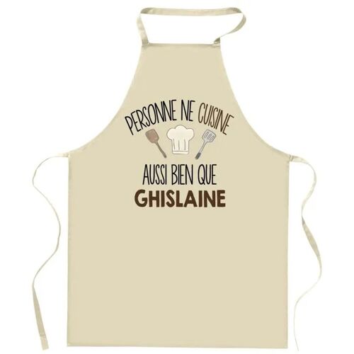Planetee Tablier Personne Ne Cuisine Aussi Bien Que Ghislaine | Cadeau Original Prénom Pour Cuisinière | Vêtement Blouse Protection