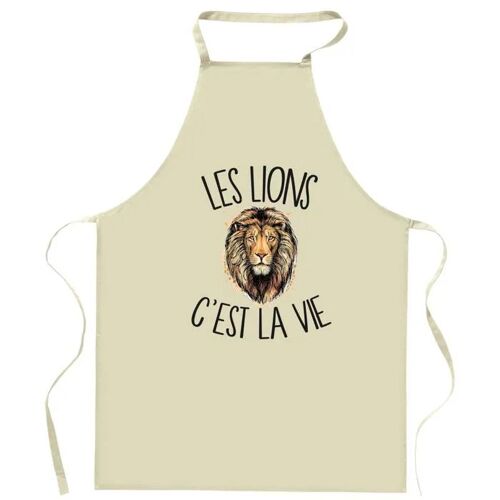 Planetee Tablier De Cuisine Lion C'est La Vie | Cadeau Original Humour Pour Cuisinier Et Cuisinière Vêtement Blouse De Protection