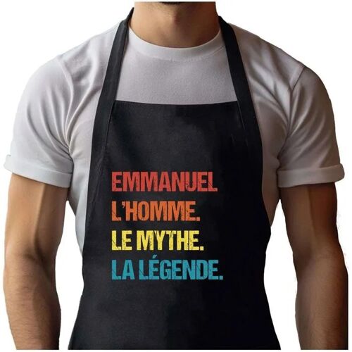 Planetee Tablier Noir Emmanuel Mythe Légende Vintage| Vêtement Blouse De Protection Pour Cuisine Barbecue, Jardinage, Tâches