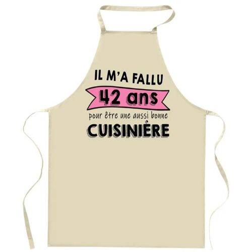 Planetee Tablier Anniversaire 42 Ans Pour Être Une Aussi Bonne Cuisinière | Cadeau Original Âge Pour Cuisinière | Vêtement Blouse