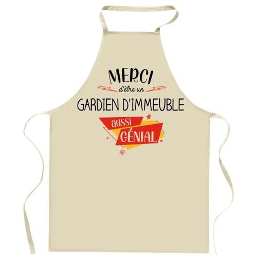 Planetee Tablier De Cuisine Gardien D'immeuble Merci Génial | Cadeau Original Homme Humour Pour Cuisinier Vêtement Blouse
