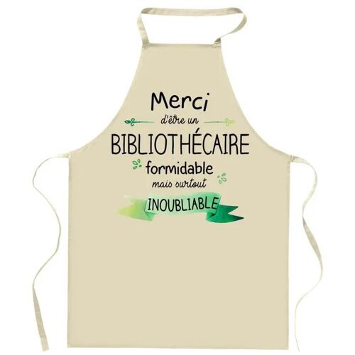 Planetee Tablier De Cuisine Bibliothécaire Merci Inoubliable | Cadeau Original Homme Humour Pour Cuisinier Vêtement Blouse