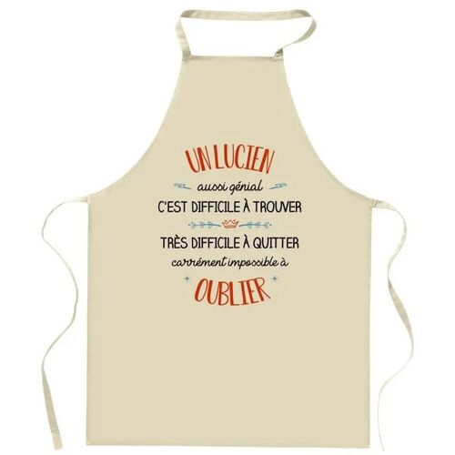 Planetee Tablier de cuisine Un Lucien aussi génial | Cadeau Original Humour pour Cuisinier Vêtement Blouse de protection Barbecue