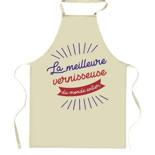 Planetee Tablier De Cuisine Vernisseuse Meilleure Du Monde Entier | Cadeau Original Humour Pour Cuisinière Vêtement Blouse
