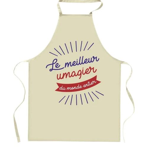 Planetee Tablier De Cuisine Ymagier Meilleur Du Monde Entier | Cadeau Original Humour Pour Cuisinier Vêtement Blouse De Protection