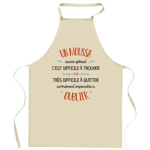 Planetee Tablier de cuisine Un Moussa aussi génial | Cadeau Original Humour pour Cuisinier Vêtement Blouse de protection Barbecue