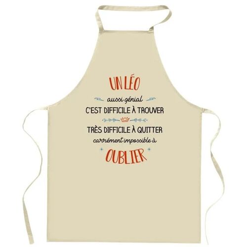 Planetee Tablier de cuisine Un Léo aussi génial | Cadeau Original Humour pour Cuisinier Vêtement Blouse de protection Barbecue