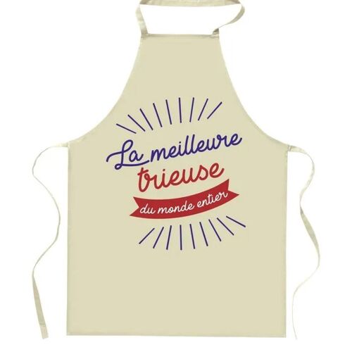 Planetee Tablier De Cuisine Trieuse Meilleure Du Monde Entier | Cadeau Original Humour Pour Cuisinière Vêtement Blouse De Protection