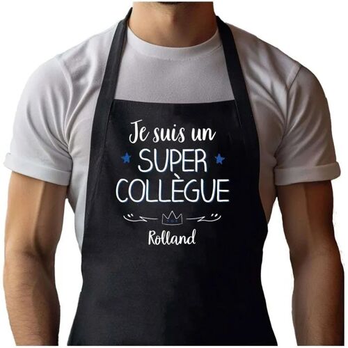 Planetee Tablier Noir Rolland Super Collègue Homme| Vêtement Blouse De Protection Pour Cuisine Barbecue, Jardinage, Tâches Ménagères