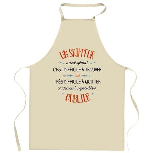 Planetee Tablier de cuisine Un Skippeur aussi génial | Cadeau Original Humour pour Cuisinier Vêtement Blouse de protection Barbecue