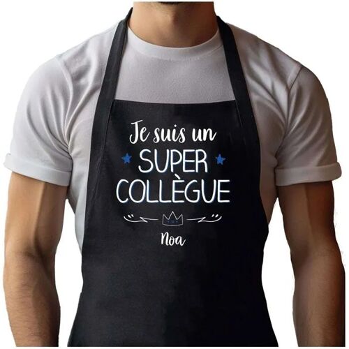 Planetee Tablier Noir Noa Super Collègue Homme| Vêtement Blouse De Protection Pour Cuisine Barbecue, Jardinage, Tâches Ménagères