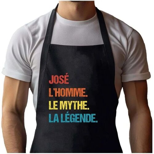 Planetee Tablier Noir José Mythe Légende Vintage| Vêtement Blouse De Protection Pour Cuisine Barbecue, Jardinage, Tâches Ménagères