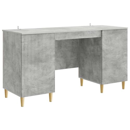vidaXL Bureau Gris béton 142,5 x 50 x 75 cm Bois d'ingénierie