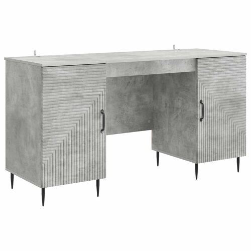 vidaXL Bureau Gris béton 142,5 x 50 x 75 cm Bois d'ingénierie