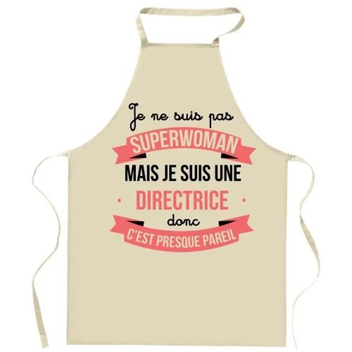Planetee Tablier De Cuisine Directrice Superwoman | Cadeau Original Humour Pour Cuisinière Vêtement Blouse De Protection Barbecue