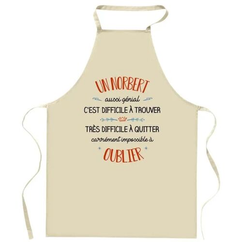 Planetee Tablier de cuisine Un Norbert aussi génial | Cadeau Original Humour pour Cuisinier Vêtement Blouse de protection Barbecue