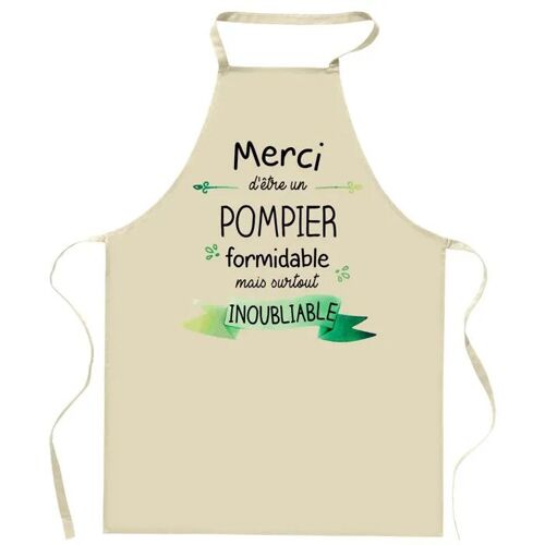 Planetee Tablier De Cuisine Pompier Merci Inoubliable | Cadeau Original Homme Humour Pour Cuisinier Vêtement Blouse De Protection