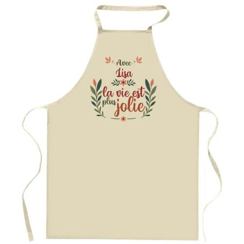 Planetee Tablier De Cuisine Lisa La Vie Est Plus Jolie | Tablier Jardinage Et Tâches Ménagères Cadeau Fête Des Mères Anniversaire