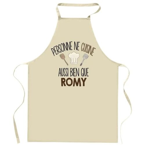 Planetee Tablier Personne Ne Cuisine Aussi Bien Que Romy | Cadeau Original Prénom Pour Cuisinière | Vêtement Blouse Protection