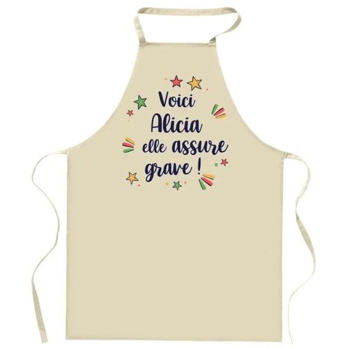Planetee Tablier De Cuisine Alicia Elle Assure Grave ! | Tablier Jardinage Et Tâches Ménagères Cadeau Fête Des Mères Anniversaire