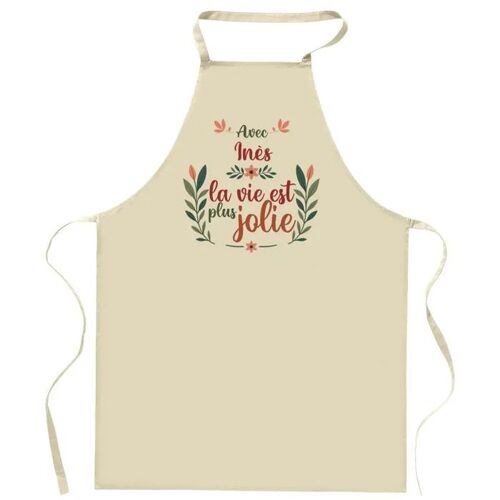 Planetee Tablier De Cuisine Inès La Vie Est Plus Jolie | Tablier Jardinage Et Tâches Ménagères Cadeau Fête Des Mères Anniversaire