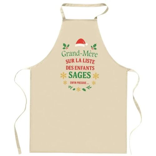 Planetee Tablier Grand-Mère Liste Des Enfants Sages - Cadeau Secret Santa Original Pour Cuisinier Vêtement Noël Barbecue Jardinage