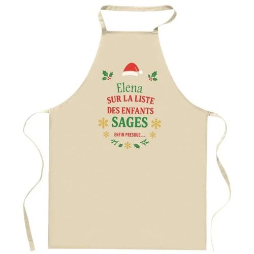 Planetee Tablier Elena Liste Des Enfants Sages - Cadeau Secret Santa Original Pour Cuisinier Vêtement Noël Barbecue Jardinage